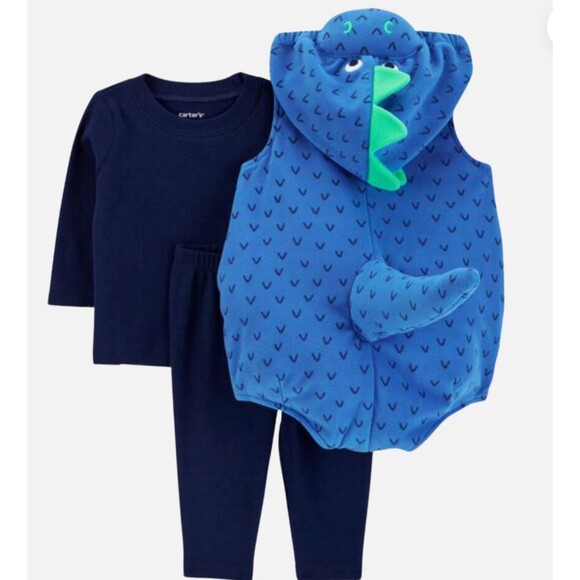 Carter’s Baby Boy Blue Dino Dinosaur Costume NEW 12 months - Picture 2 of 8